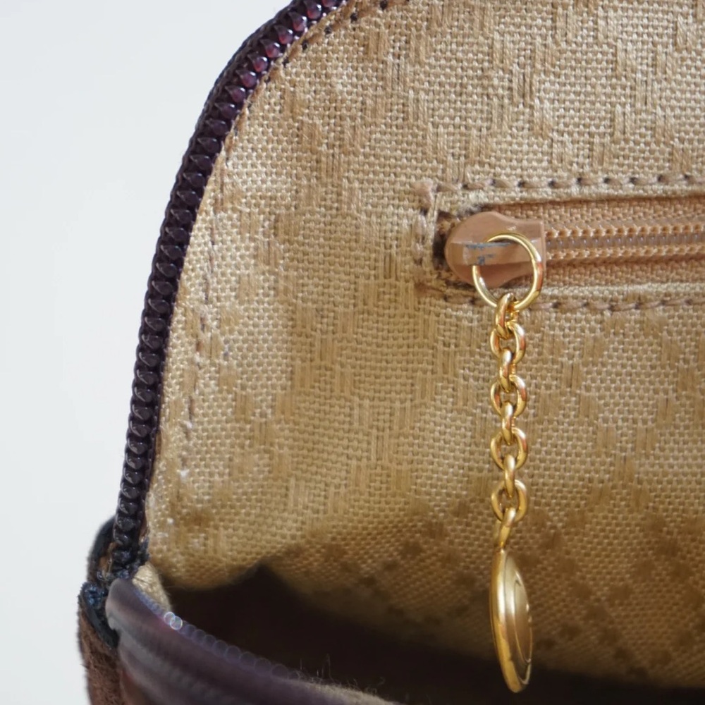 “Gucci” 80’s Brown Suede Mini Vintage Bamboo Handbag - Picture 10 of 10